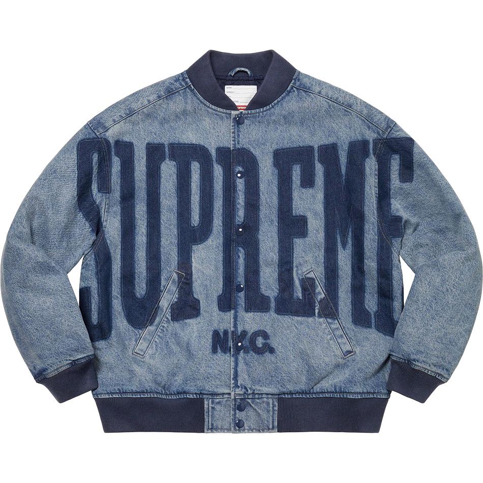 Chaquetas Supreme Washed Knockout Denim Varsity Azul Marino | Supreme 192BC